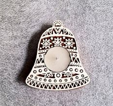 Handcrafted Wooden Bell T Light Set of 5